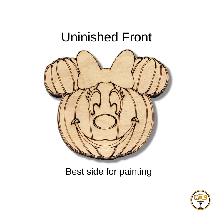 Laser Wood Cutout | Minnie Mouse Inspired Jack-O-Lantern Head