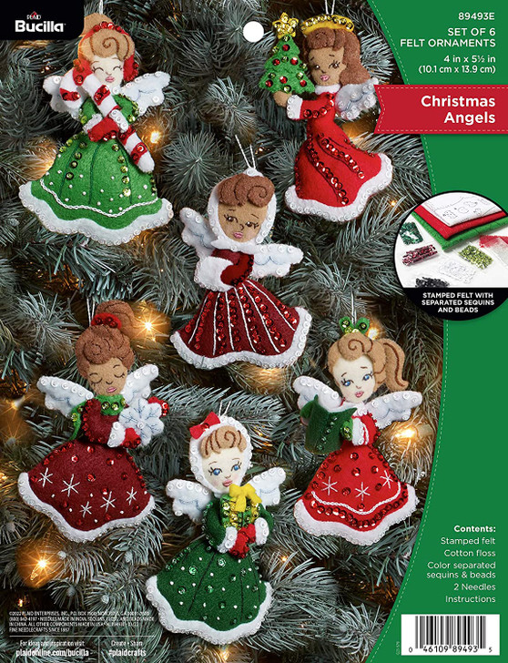 Bucilla Felt Ornaments Applique Kit Set | Christmas Angels