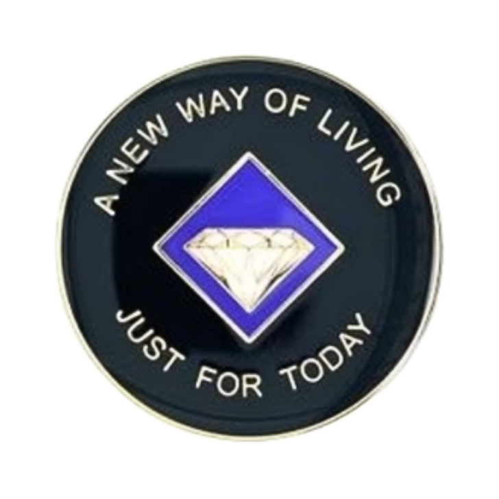 Narcotics Anonymous (NA) Coin – Purple & Black Sobriety Medallion Gift