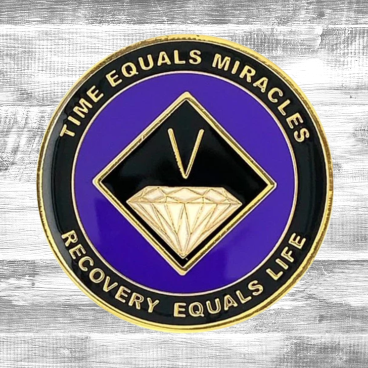 Narcotics Anonymous Purple & Black Anniversary Coin