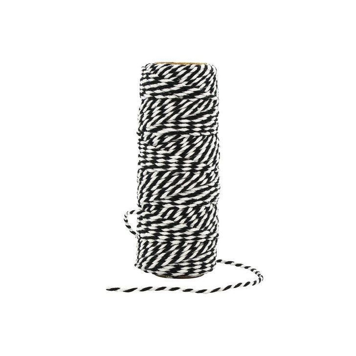 Craft Perfect Striped Bakers Twine | Jet Black