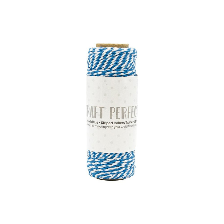 Craft Perfect Striped Bakers Twine | French Blue