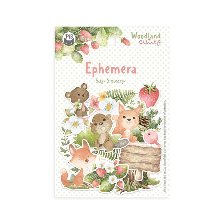P13 Woodland Cuties Ephemera Cardstock Die-Cuts 12/Pkg
