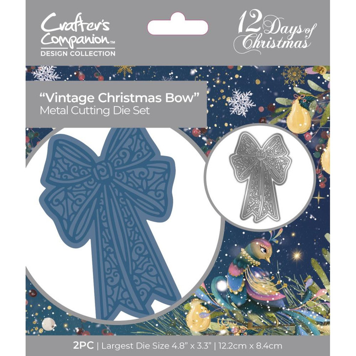 Crafter's Companion Metal Die Set | 12 Days Of Christmas Vintage Christmas Bow