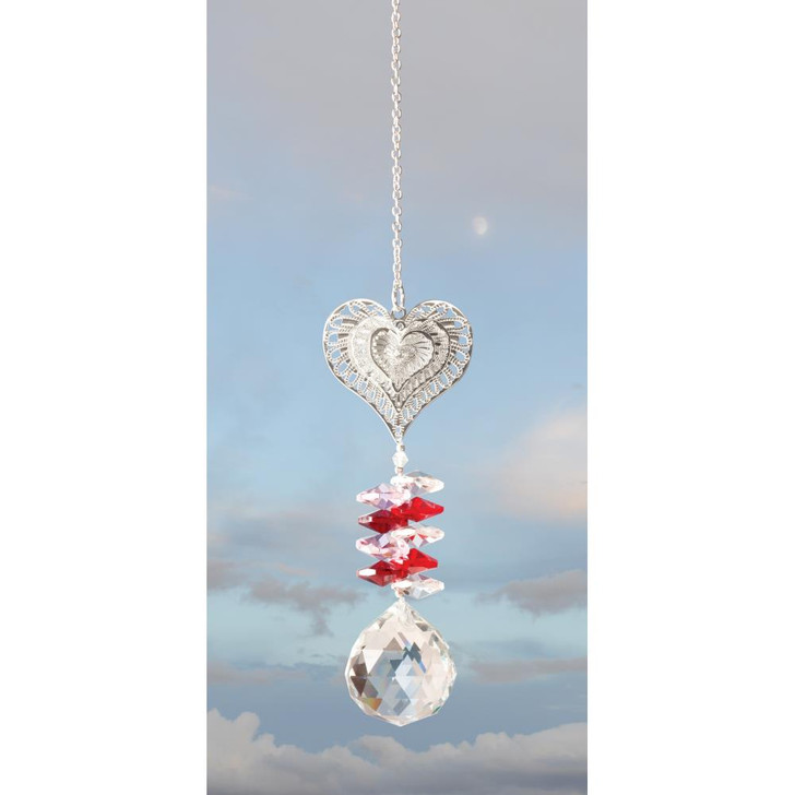 Solid Oak Crystal Suncatcher Ornament Kit | Heart