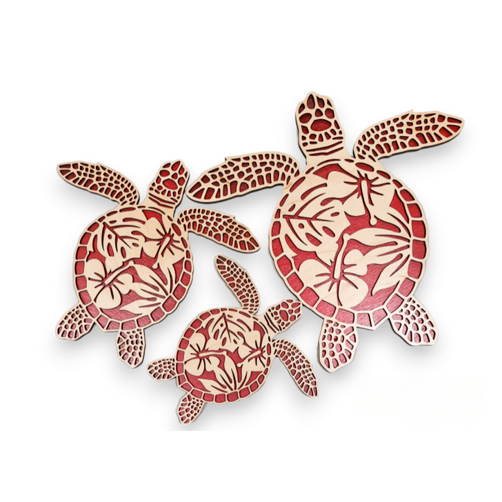 Sea Turtles Family Tropical Wall Art