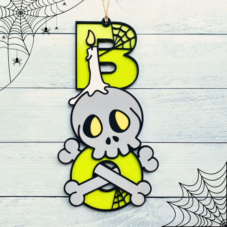 Skull BOO Halloween Sign