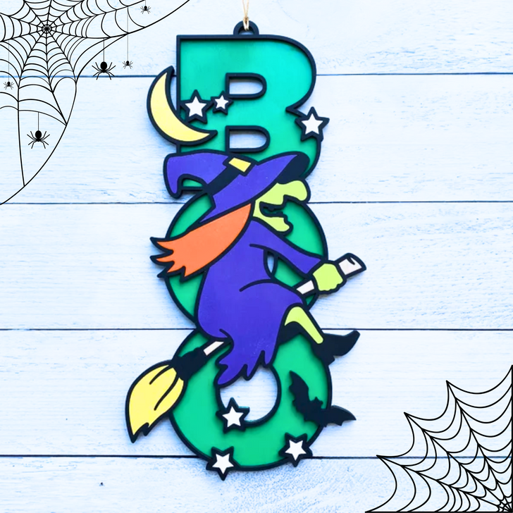 Witch BOO Halloween Sign