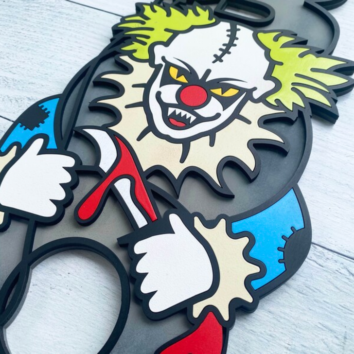 Scary Clown BOO Halloween Sign