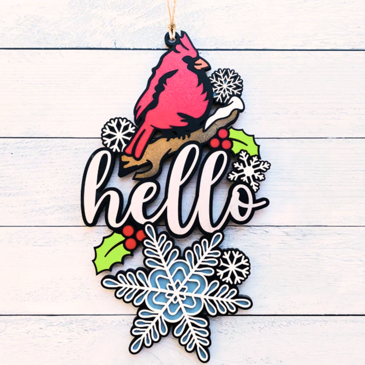 Hello Winter Seasonal Hanging Sign