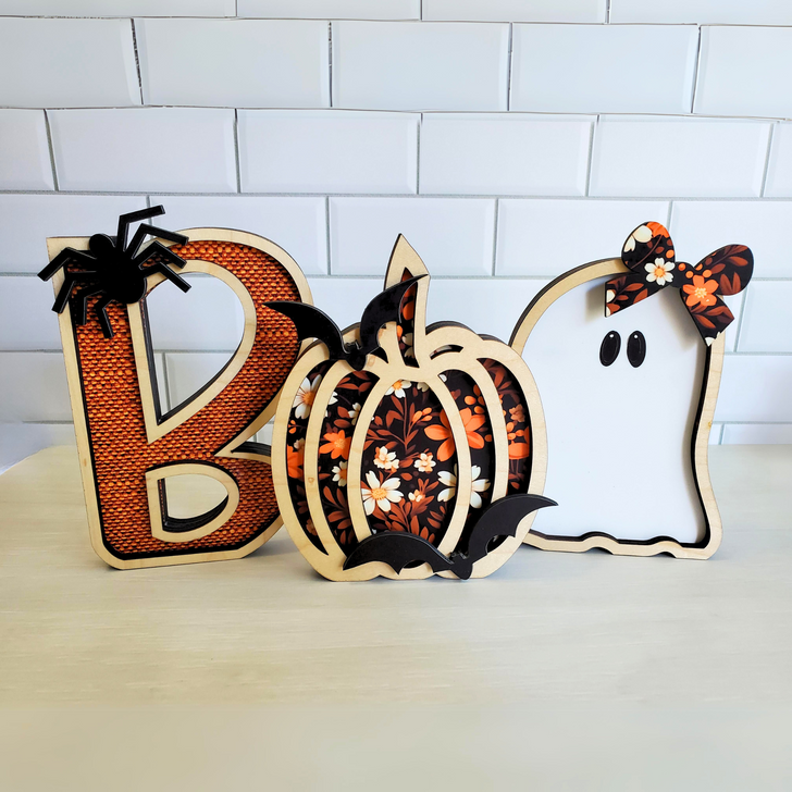 Boo Halloween Shelf Sitter Set