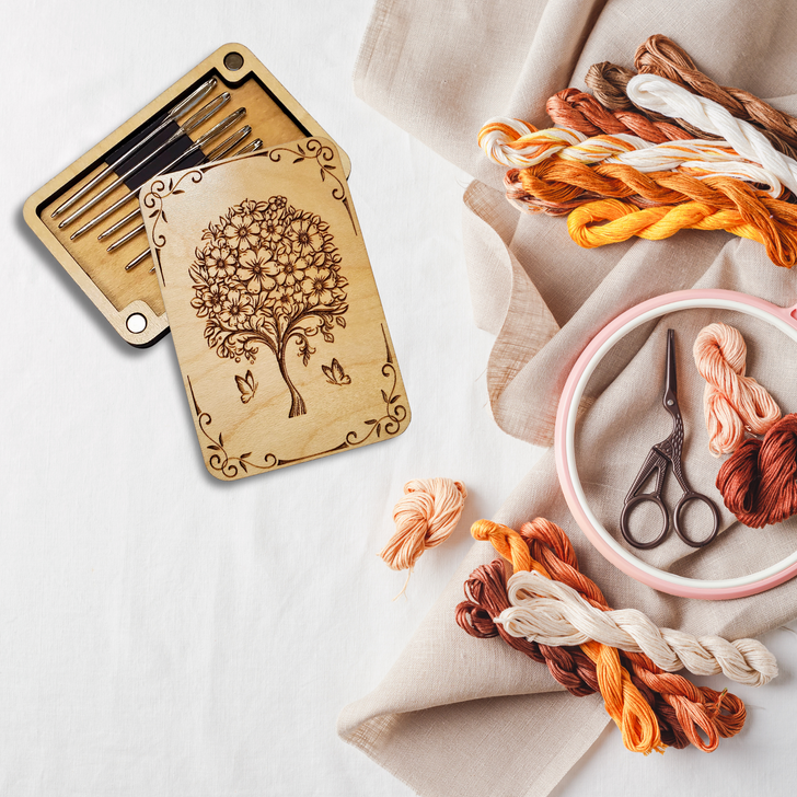 Magnetic Needle Minder Storage Case - Floral Tree