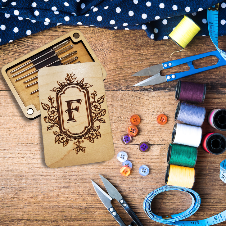 Needle Minder Storage Case - Floral Monogram