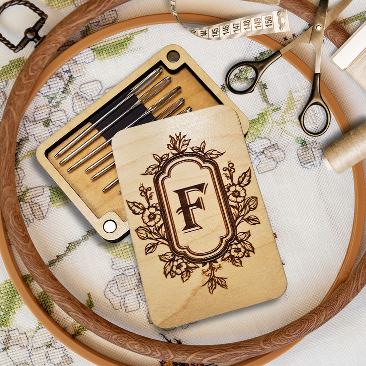 Needle Minder Storage Case - Floral Monogram