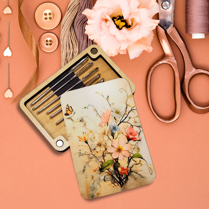Needle Minder Storage Case - Floral Butterfly