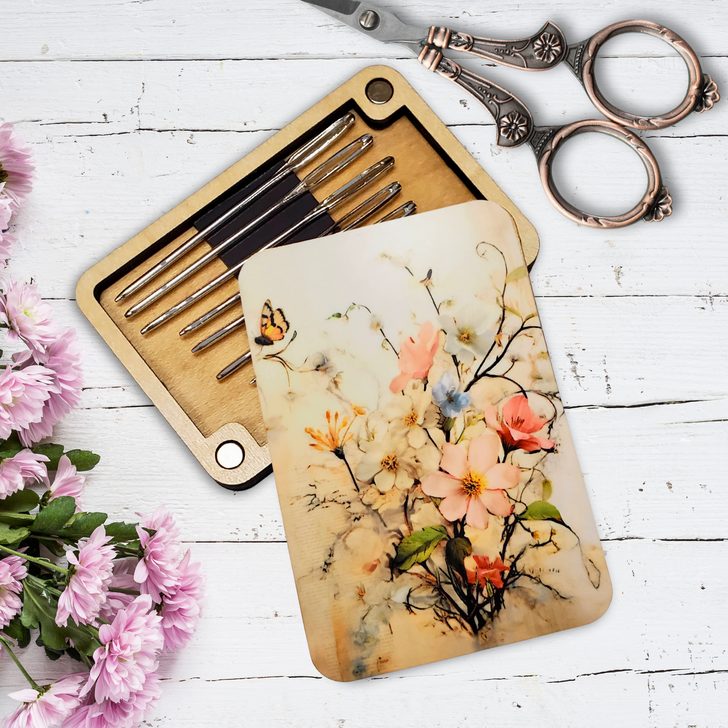 Needle Minder Storage Case - Floral Butterfly