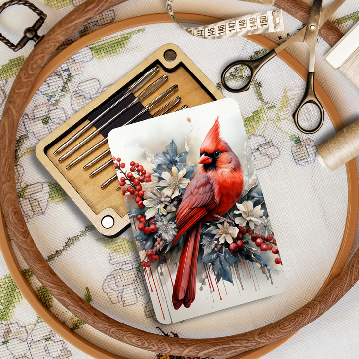 Needle Minder Storage Case | Floral Cardinal