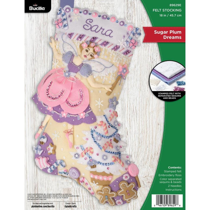 Bucilla Felt Applique Stocking Kit | Sugar Plum Dreams