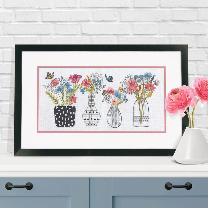 Dimensions Counted Cross Stitch Kit | Wildflower Vases