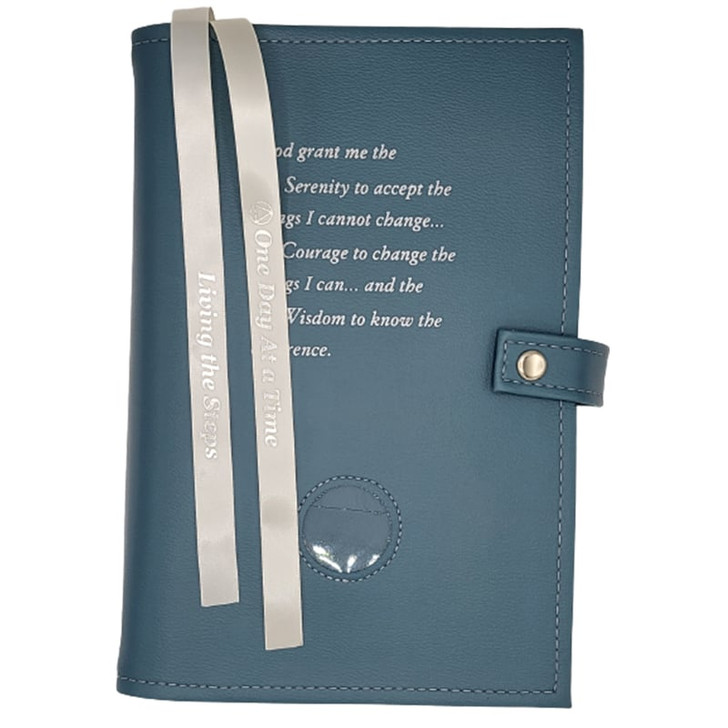 AA Big Book & 12n12 LARGE Print Double Book Cover w/Prayer