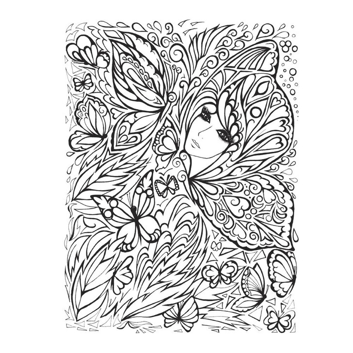 Creative Haven: Fanciful Faces Coloring Book