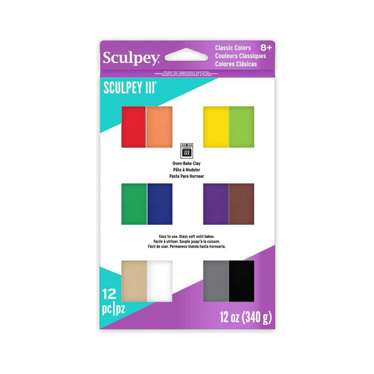 Sculpey III Polymer Clay Multipack 1oz 12/Pkg | Classic Colors