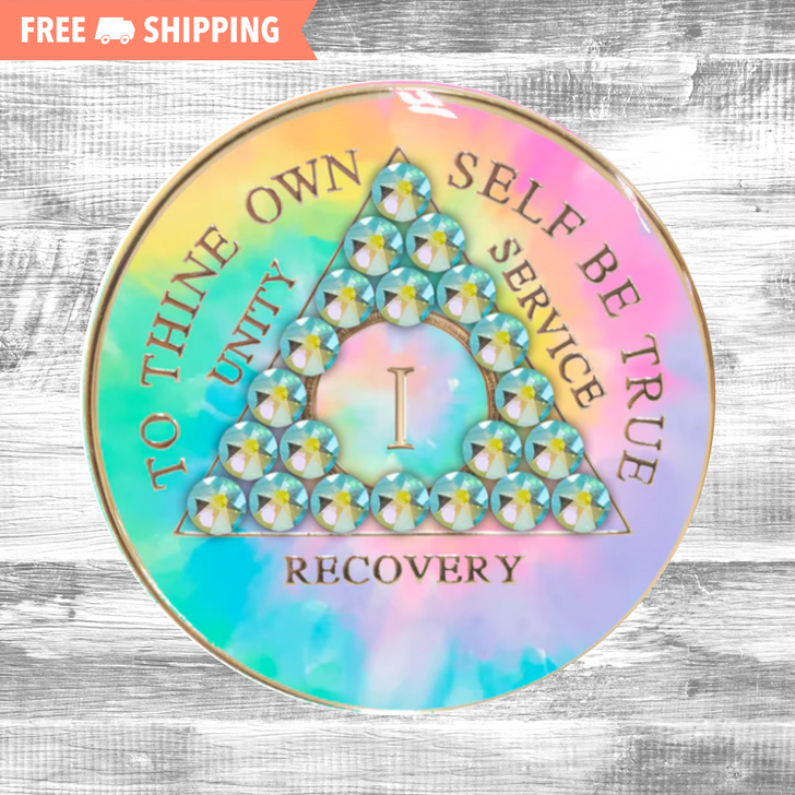 AA Anniversary Coin Medallion | Psychedelic Change Crystal Peridot AB