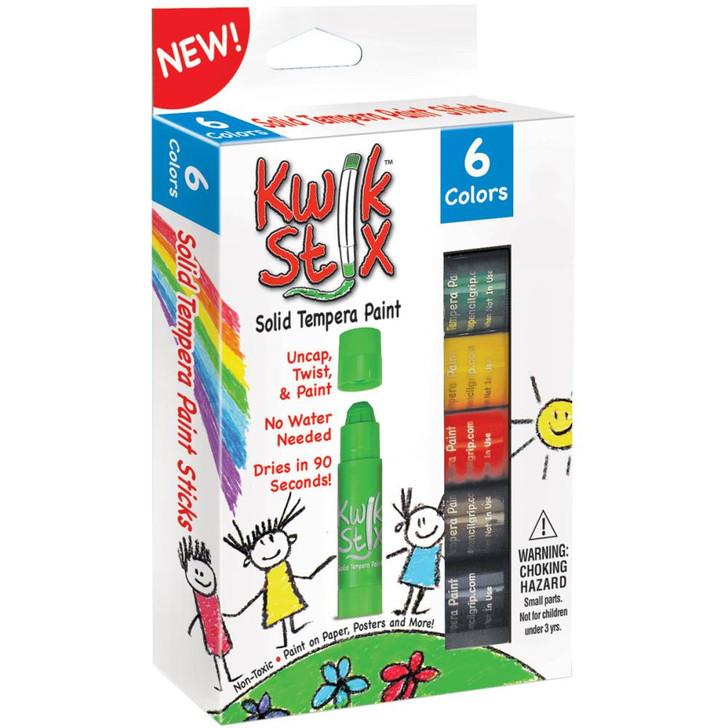 Kwik Stix Solid Tempera Paint Sticks 6/Pkg | Classic Colors