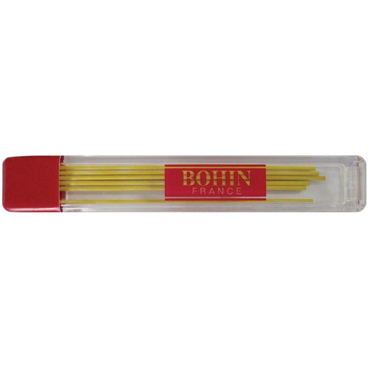 Bohin Mechanical Chalk Pencil Refill 6/Pkg | Yellow Extra Fine