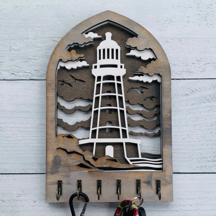 Key Holder Wall Plaque | Lighthouse