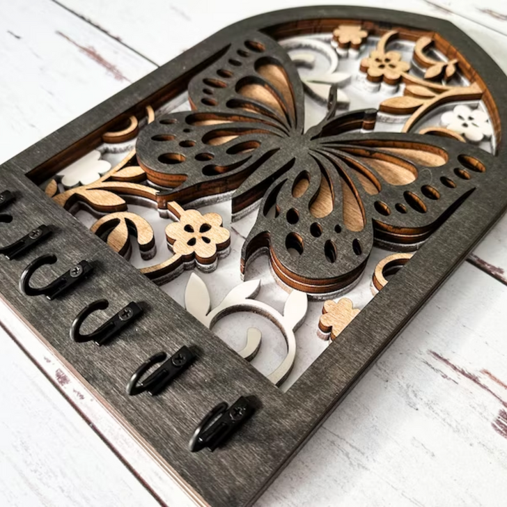 Key Holder Wall Plaque | Butterfly