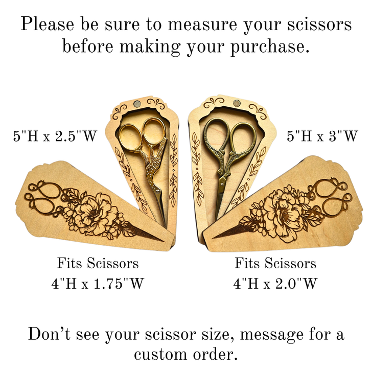 Wooden Embroidery Scissor Case - Handmade Sewing Scissors Storage Box
