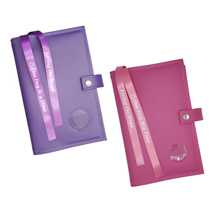 AA Big Book & 12 & 12 Regular Print Double Book Cover – Medallion Holder Alcoholics Anonymous Recovery Gift