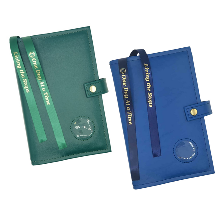 AA Big Book & 12 & 12 Regular Print Double Book Cover – Medallion Holder Alcoholics Anonymous Recovery Gift
