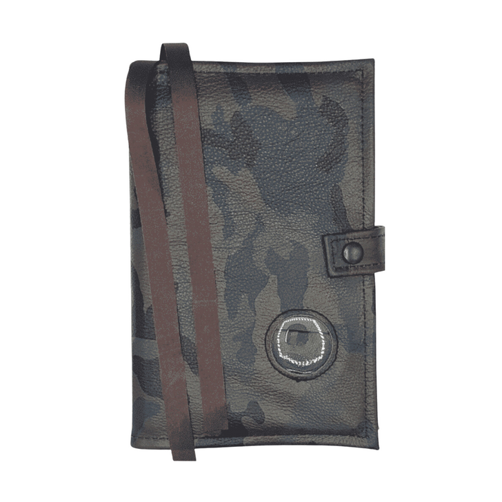 AA Genuine Camo Leather Big Book & 12n12 Double Book Cover | Regular Print - Medallion Holder