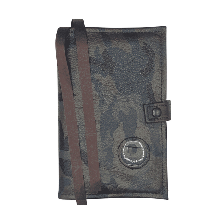 AA Big Book & 12 & 12 Regular Print Leather Camo Double Book Cover – With Medallion Holder
