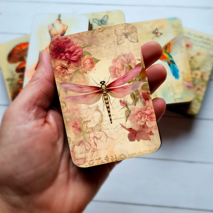 Magnetic Needle Minder Storage Case - Pink Dragonfly
