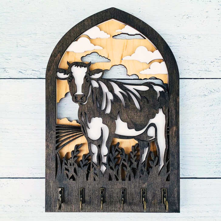 Key Holder Wall Plaque | Cow