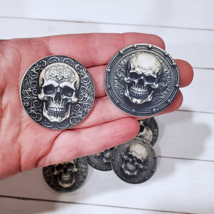 Forever Grateful I'm Not Dead Skull Poker Chip #2