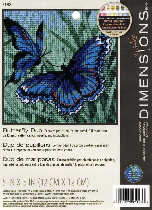 Dimensions Mini Needlepoint Kit | Butterfly Duo