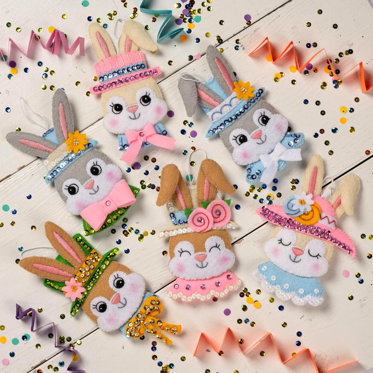 Bucilla Felt Applique Ornaments Kit 6/Pkg | Easter Bonnet Parade