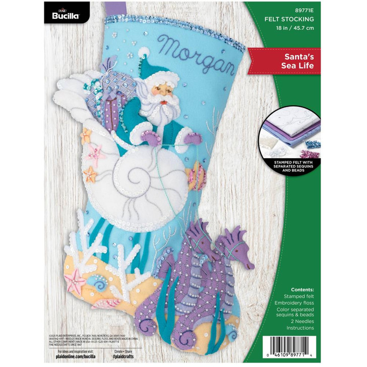 Bucilla Santa's Sea Life Felt Applique Stocking Kit