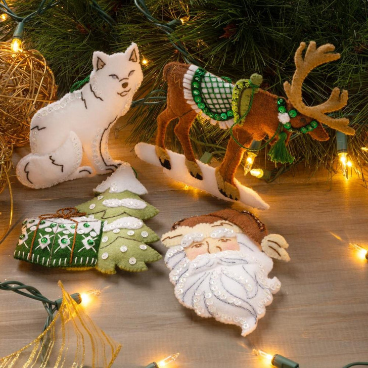 Bucilla Nordic Noel Felt Applique Ornaments Kit 4/Pkg