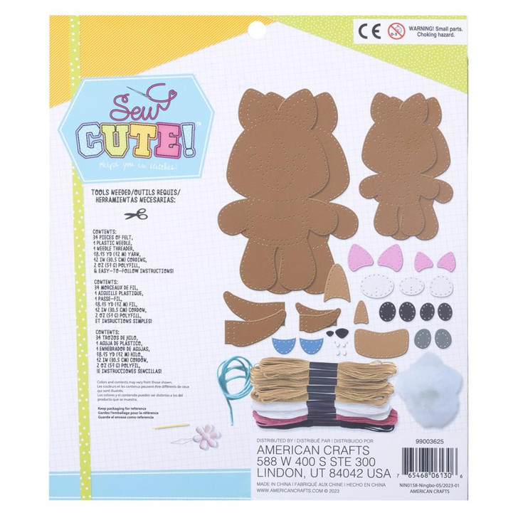 American Crafts Kangaroo and Joey Sew Cute Kids Sewing Kit