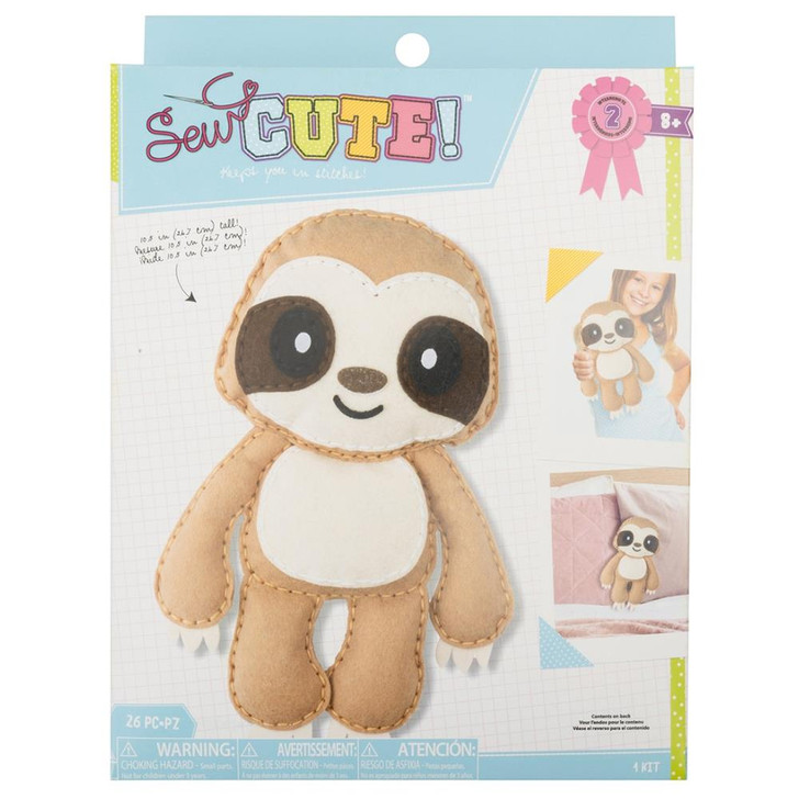 American Crafts Sloth Sew Cute Kids Sewing Kit