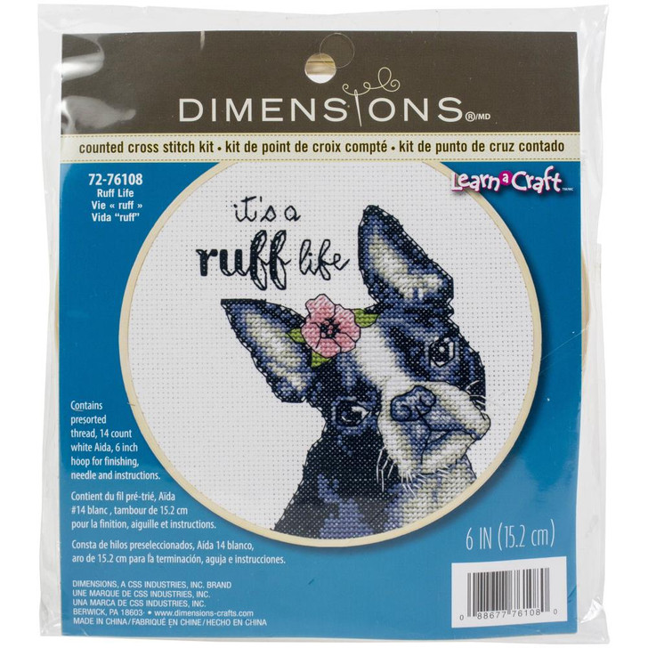 Dimensions Learn-A-Craft Counted Cross Stitch Kit | Ruff Life