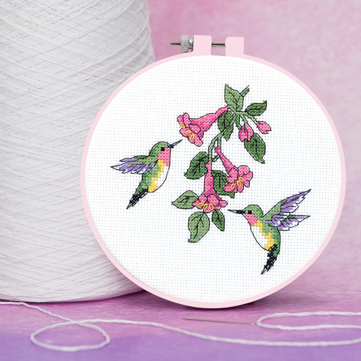 Dimensions Learn-A-Craft Counted Cross Stitch Kit | Hummingbird Duo