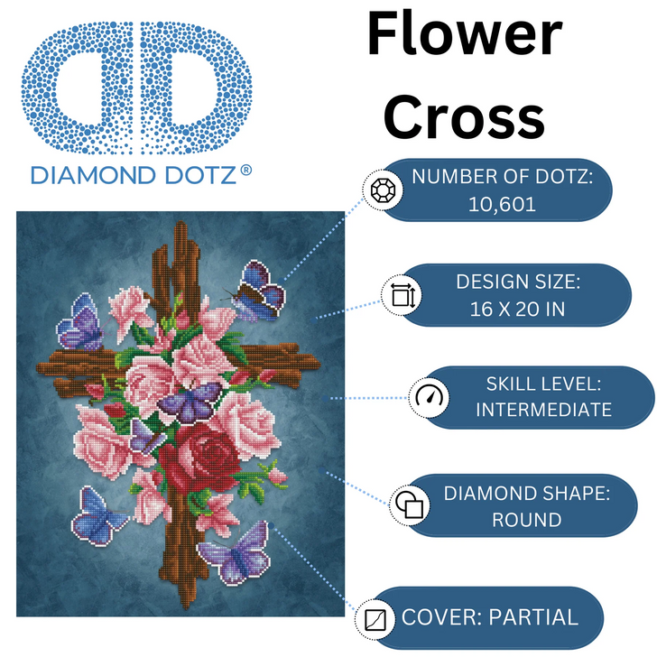 Diamond Dotz Flower Cross Diamond Facet Art Kit