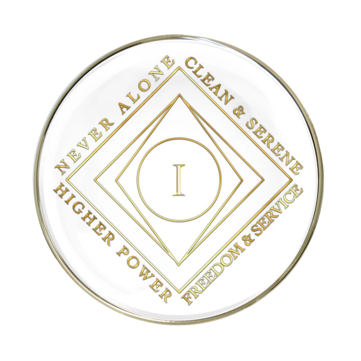 Narcotics Anonymous Clean Time White Anniversary Coin