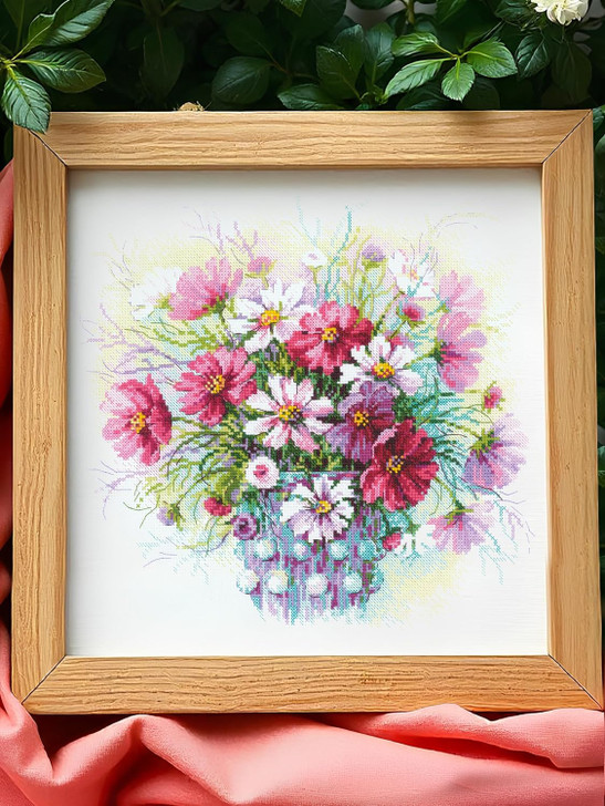 RIOLIS Watercolor Cosmos Counted Cross Stitch Kit